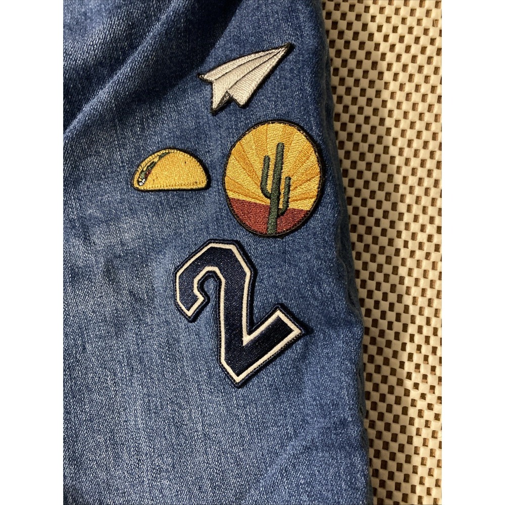 PacSun High Waisted Jeans Retro Road Trip Patches "Los Angeles,‎ Taco Size 30 - Picture 4 of 4
